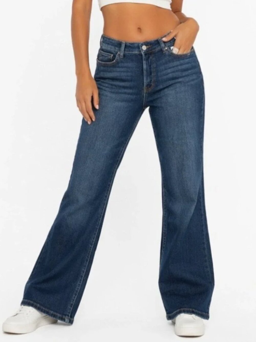 Judy Blue Dad Jeans 11/30 Straight Leg High Rise Stretch Button Fly JB82556MD